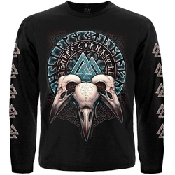 Футболка з довгим рукавом Валкнут (три черепи воронів)