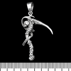 (sp-240) Кулон Коса смерті з черепами (срібло, 925 проба)