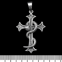 (sp-241) Кулон Змея на хресті (срібло, 925 проба)