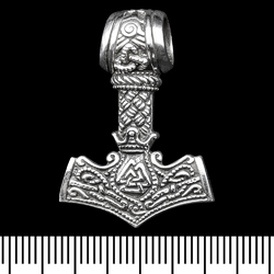 (sp-244) Кулон Молот Тора з Валкнутом (срібло, 925 проба)