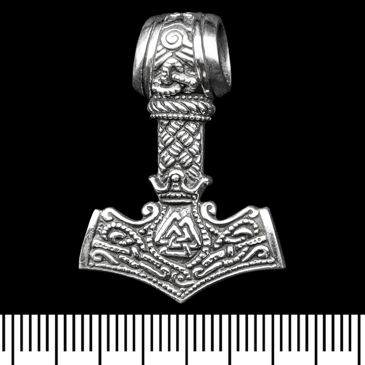 Кулон Молот Тора з Валкнутом (срібло, 925 проба) (sp-244)