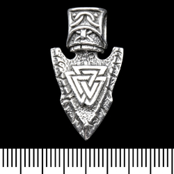 (sp-247) Кулон Наконечник стріли з Валкнутом (срібло, 925 проба)