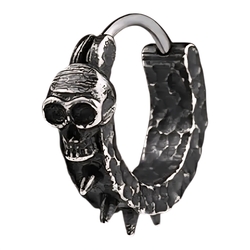 Сережка-кільце (ea-170) з Черепом та шипами, чорна