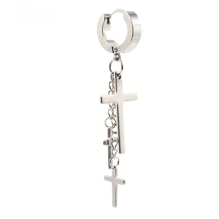 Сережка з трьома хрестами на ланцюжках (ea-171) Сережка з трьома хрестами на ланцюжках (ea-171)