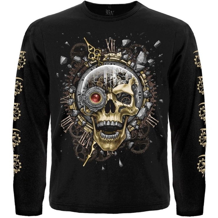 Футболка з довгим рукавом Mechanical Eternity (череп стимпанк)