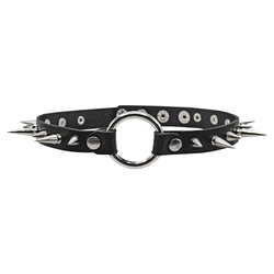 Шкіряний чокер з великими шіпами (15 шипів) (csl-015) Шкіряний чокер з великими шіпами (15 шипів) (csl-015)