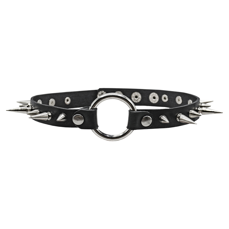 Шкіряний чокер з великими шіпами (15 шипів) (csl-015) Шкіряний чокер з великими шіпами (15 шипів) (csl-015)