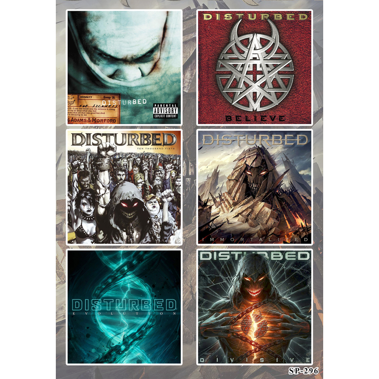 Стікерпак Disturbed (album covers) - SP-296 Стікерпак Disturbed (album covers) - SP-296