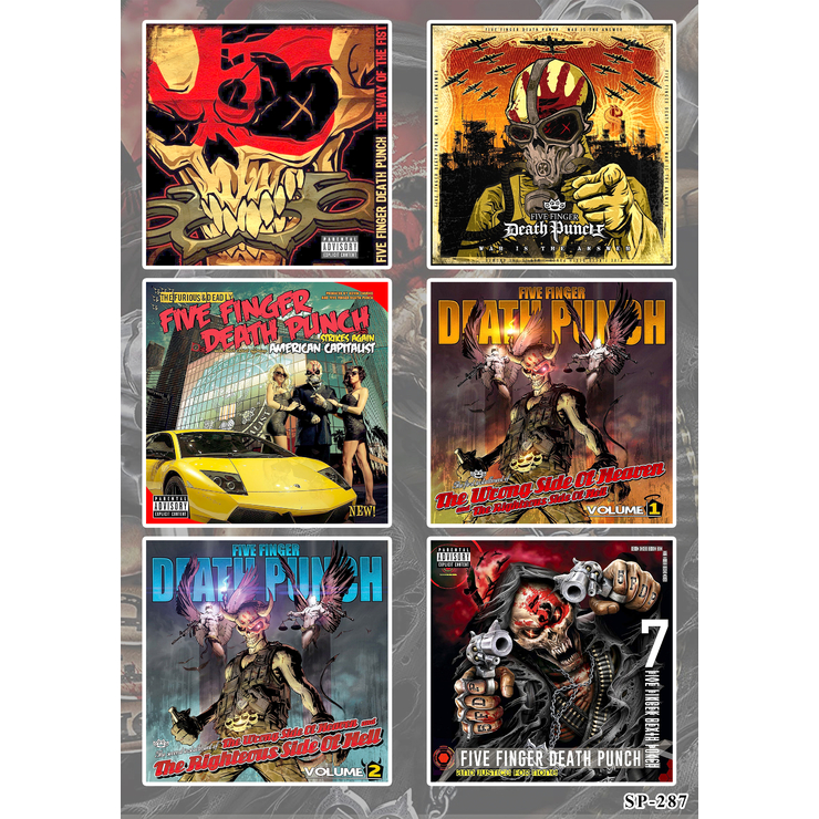 Стікерпак Five Finger Death Punch (album covers) - SP-287 Стікерпак Five Finger Death Punch (album covers) - SP-287