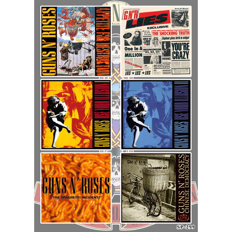 Стікерпак Guns N' Roses (album covers) - SP-299 Стікерпак Guns N' Roses (album covers) - SP-299