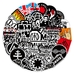 Набір стікерів Rock Bands logos - 3 (stk-108) (56 шт.) Набір стікерів Rock Bands logos - 3 (stk-108) (56 шт.)
