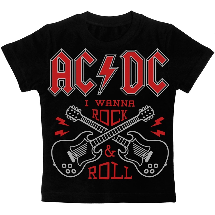 Дитяча футболка AC/DC (I wanna Rock&Roll) чорна Дитяча футболка AC/DC (I wanna Rock&Roll) чорна