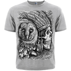 Футболка Indian Skull & Owl (меланж)