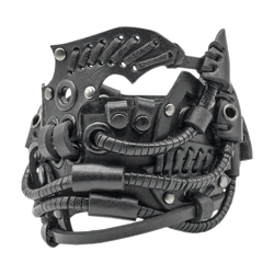 Кожаный Браслет Стимпанк черный (bsp-1)