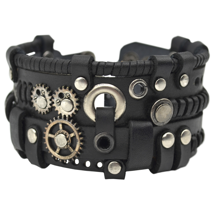 Браслет Стимпанк черный (bsp-10) Браслет Стимпанк черный (bsp-10)