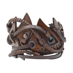 Кожаный Браслет Стимпанк коричневый (bsp-15)