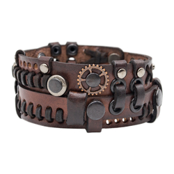 Кожаный Браслет Стимпанк коричневый (bsp-19)