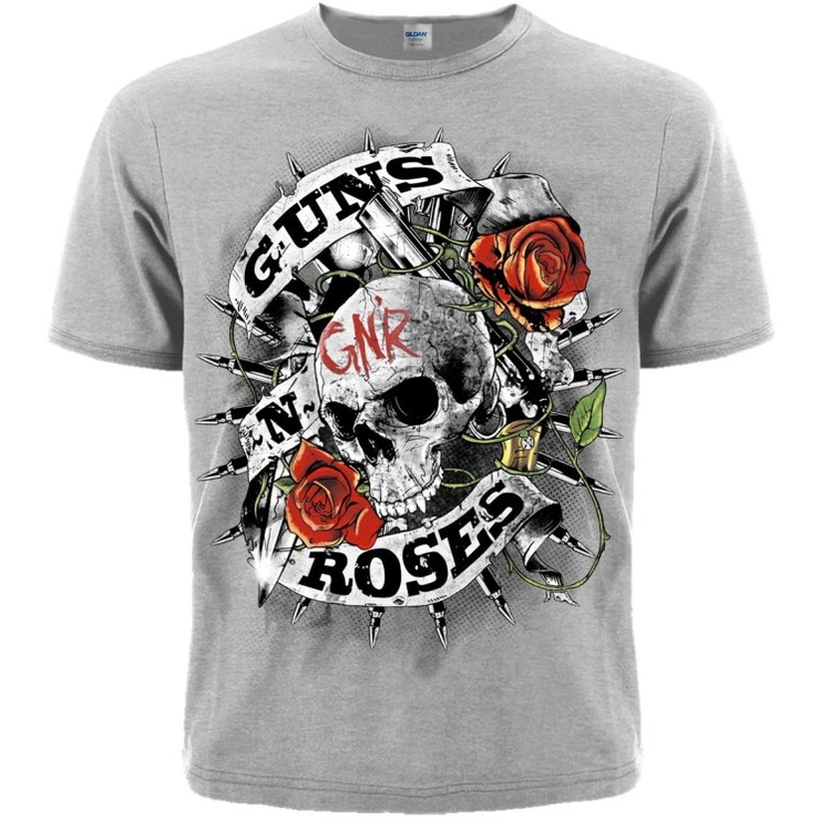 Меланж футболка Guns’n’Roses (череп)
