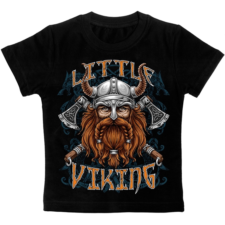 Дитяча футболка Little Viking чорна Дитяча футболка Little Viking чорна