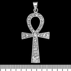 Кулон Анкх с египетскими иероглифами (серебро, 925 проба) (sp-007) Кулон Анкх с египетскими иероглифами (серебро, 925 проба) (sp-007)