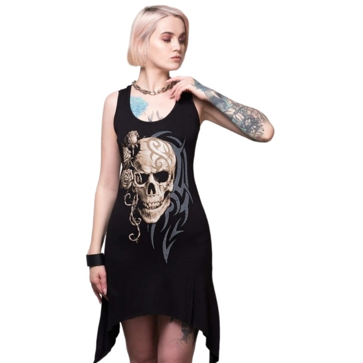 Сукня Череп з візерунком і трояндами