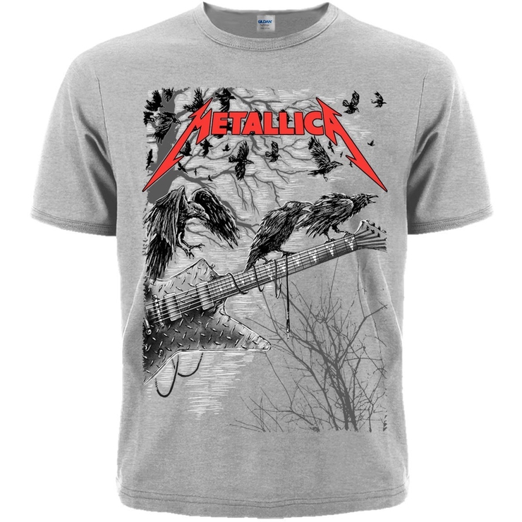 Меланж футболка Metallica (guitar with ravens)