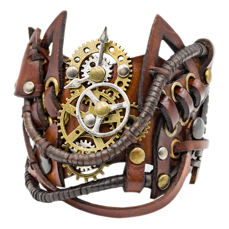 Браслет Стімпанк коричневий (bsp-34)