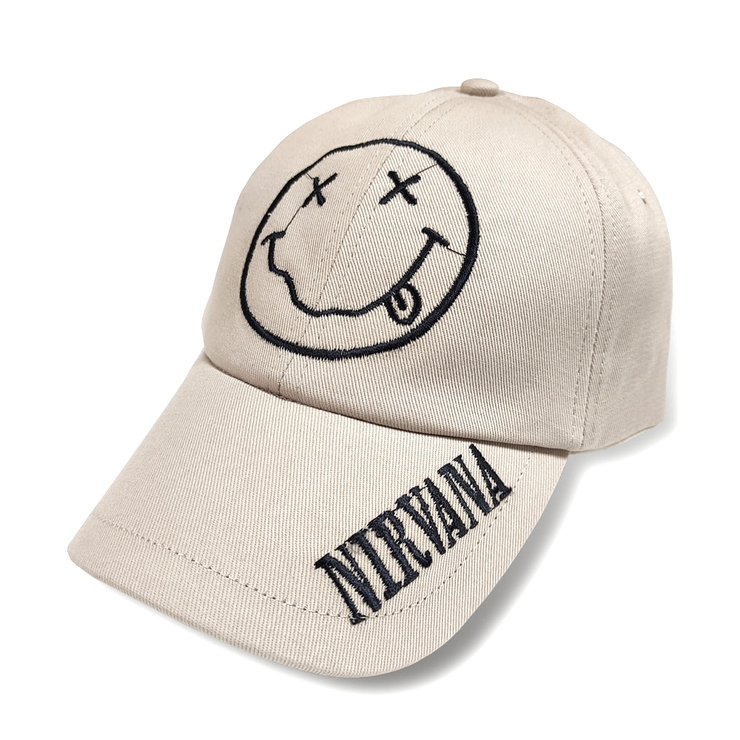 Бейсболка Nirvana (смайл) (колір бежевий) Бейсболка Nirvana (смайл) (колір бежевий)