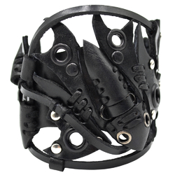 Кожаный Браслет Стимпанк черный (bsp-42)