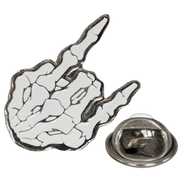 Пин (значок) фигурный Skeleton Sign of the Horns (коза)