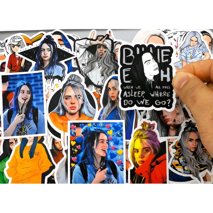Набір стікерів Billie Eilish (stk-008) (50 шт.) Набір стікерів Billie Eilish (stk-008) (50 шт.)