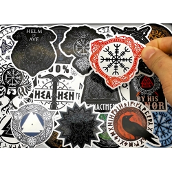 Набір стікерів Вікінги (скандинавська символіка) (stk-009) (50 шт.)