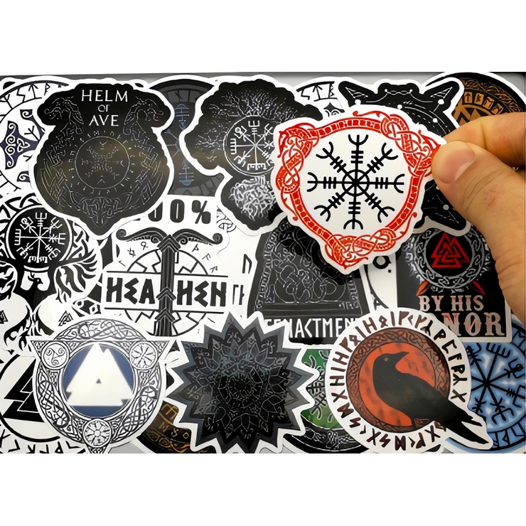 Набір стікерів Вікінги (скандинавська символіка) (stk-009) (50 шт.) Набір стікерів Вікінги (скандинавська символіка) (stk-009) (50 шт.)