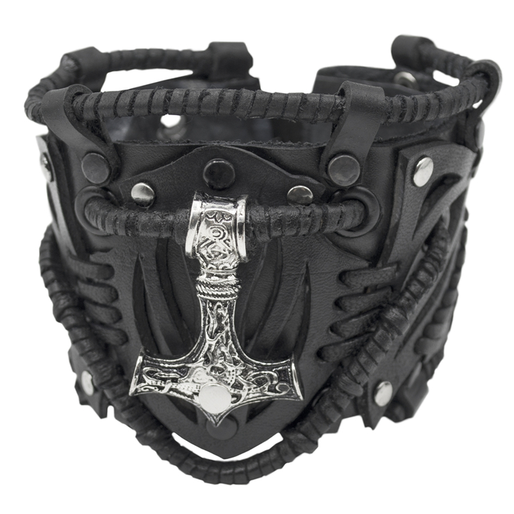 Браслет Стімпанк (Молот Тора металевий) чорний (bsp-54) Браслет Стімпанк (Молот Тора металевий) чорний (bsp-54)