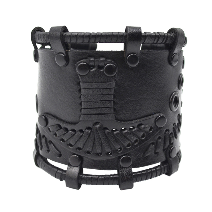 Браслет Стімпанк Молот Тора шкіряний чорний (bsp-53) Браслет Стімпанк Молот Тора шкіряний чорний (bsp-53)