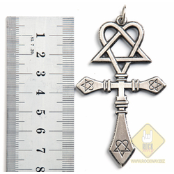 Кулон готичний Cерцеграмма з хрестом