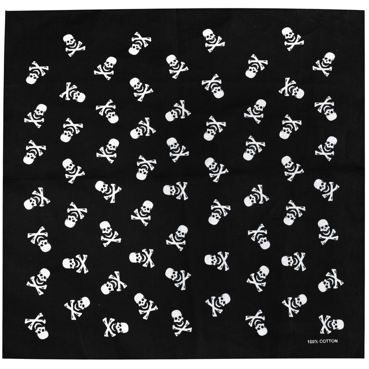 Бандана Черепа мелкие вразброс на черном фоне Бандана Черепа мелкие вразброс на черном фоне