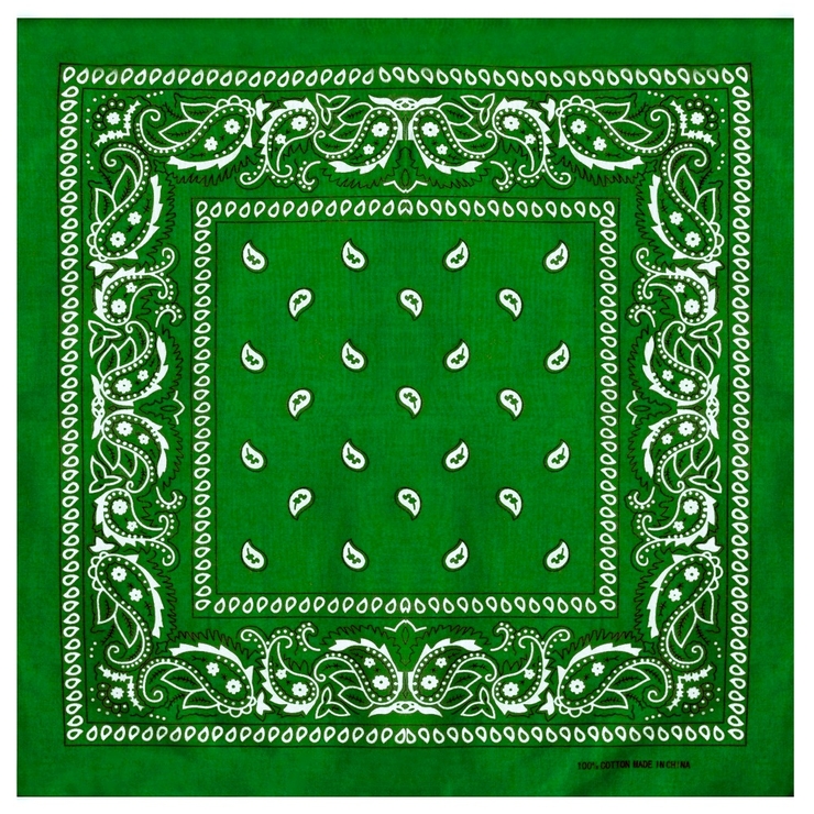 Бандана Огірки біло-чорні на зеленому тлі Бандана Огірки біло-чорні на зеленому тлі