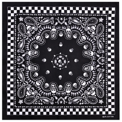 Бандана Огірки білі на чорному тлі (шаховий візерунок)