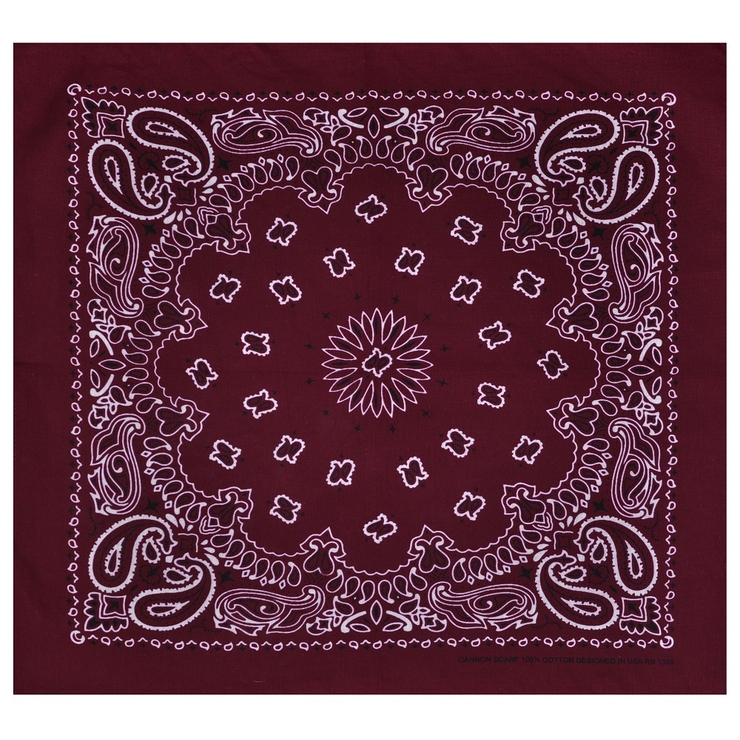 Бандана Огірки подвійні біло-чорні на бордовому тлі Бандана Огірки подвійні біло-чорні на бордовому тлі