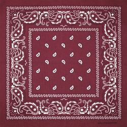 Бандана Огурцы бело-черные на бордовом фоне