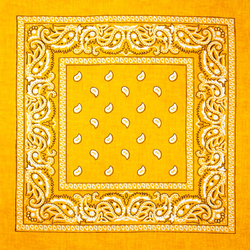 Бандана Огурцы бело-черные на оранжевом фоне