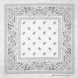 Бандана БІЛА Огірки чорні на білому тлі Бандана БІЛА Огірки чорні на білому тлі