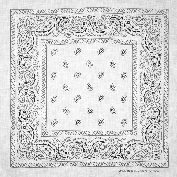 Бандана Огірки чорні на білому тлі Бандана Огірки чорні на білому тлі