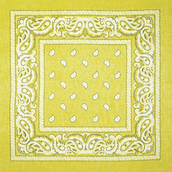 Бандана Огурцы бело-черные на желтом фоне