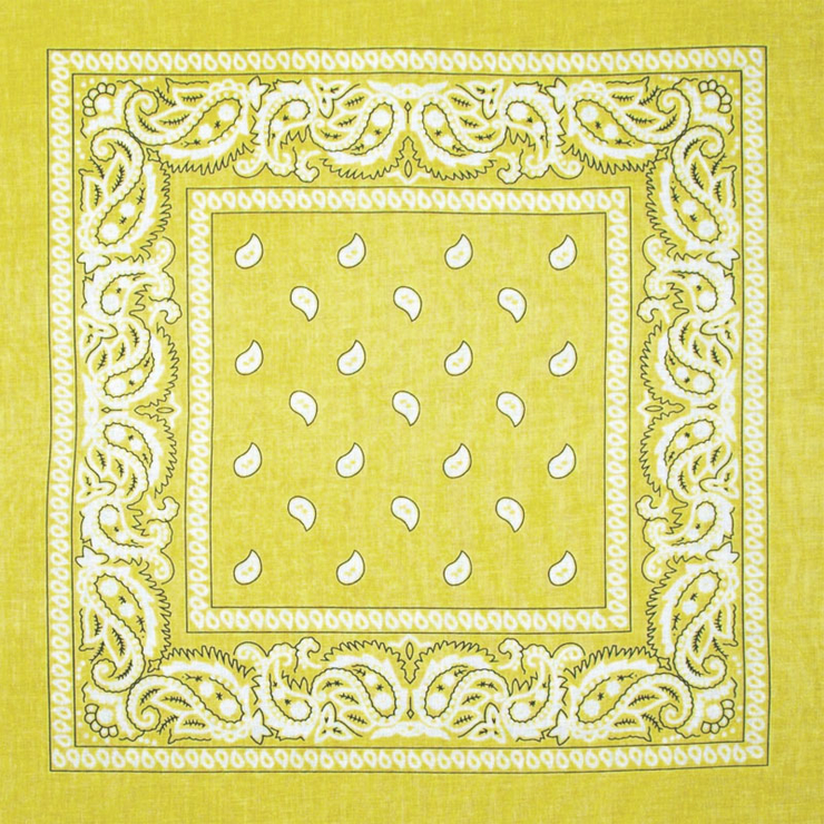 Бандана Огірки біло-чорні на жовтому тлі