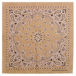 Бандана Подвійні огірки біло-чорні на бежевому тлі