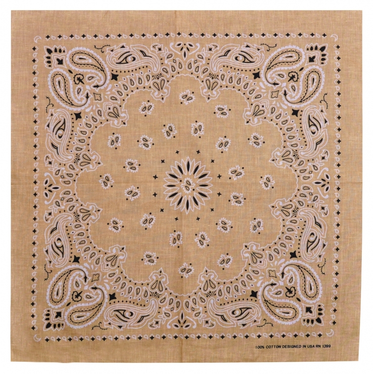 Бандана Подвійні огірки біло-чорні на бежевому тлі Бандана Подвійні огірки біло-чорні на бежевому тлі