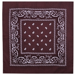 Бандана Огурцы бело-черные на коричневом фоне