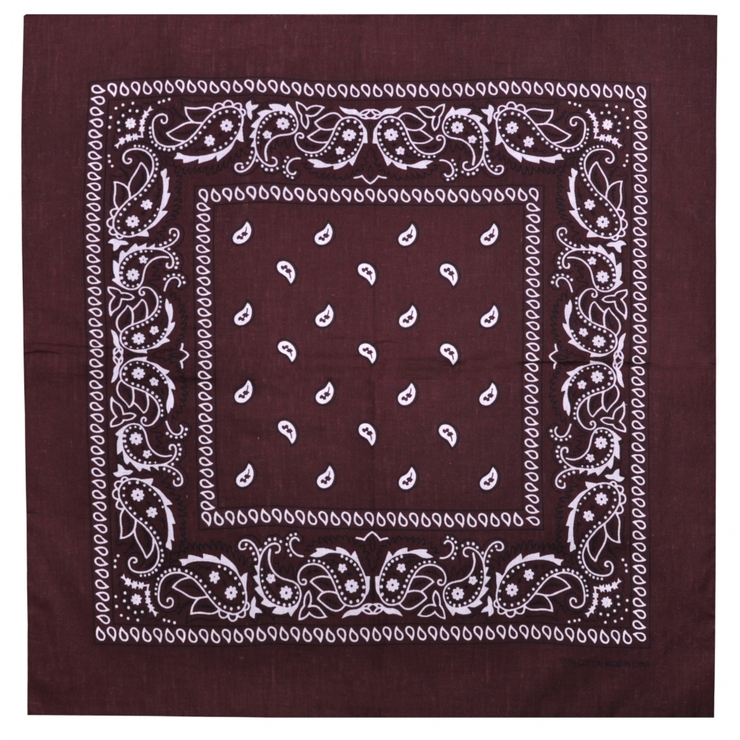 Бандана Огурцы бело-черные на коричневом фоне Бандана Огурцы бело-черные на коричневом фоне